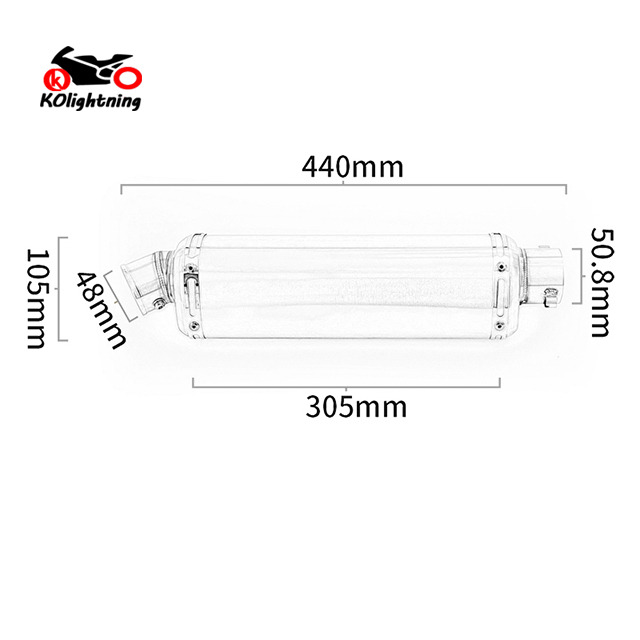 51 mm universal udst&oslash;dningshaler&oslash;r med aftagelig DB Killer Trekant lydpotte 310 mm 370 440 mm